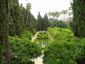 Jardines de los Reales Alcázares, Sevilha, Andaluzia, Espanha. Author and Copyright Liliana Ramerini